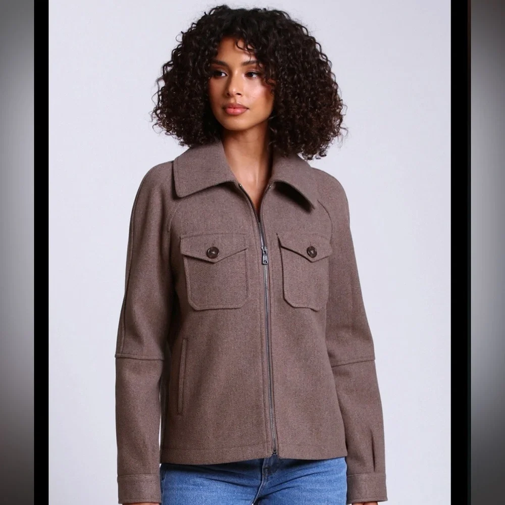 Avec Les Filles Relaxed Front Zip Jacket - Picture 1 of 6